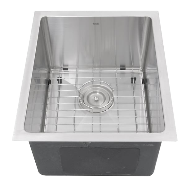 Nantucket Sinks Bar Sink, 1 bowl, 304 Stainless Steel, 15" W x 18" L x 10" H SR1815 - main